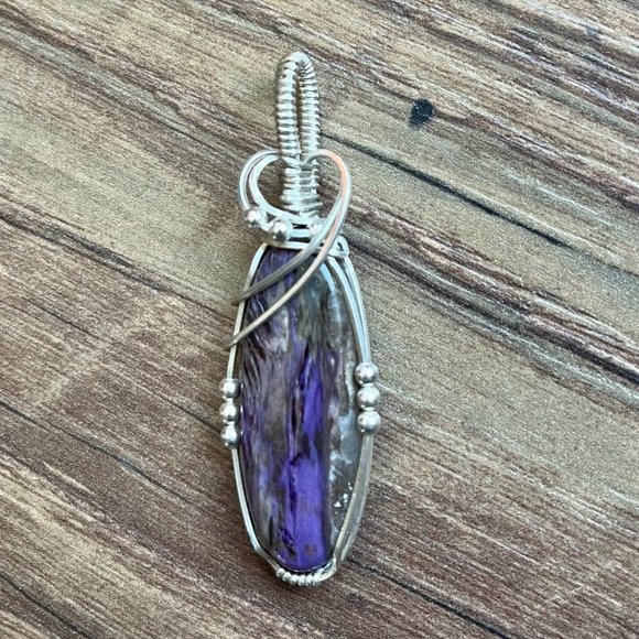 Hand Crafted Jewelry - NEW Dark Purple *Charoite* Pendant | Silver Wrapped | Stone of Transformation